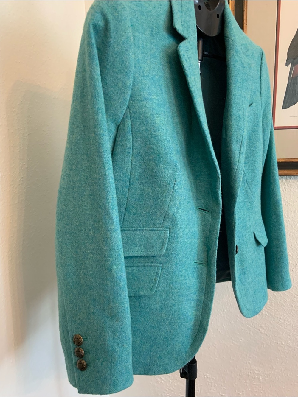 Talbots Teal Wool-Blend Women’s Blazer Classic Tailored Jacket - Picture 5 of 16